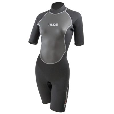 Tilos 2mm Shorty Wetsuit - Scuba Diving Suit for Men and Women, Back Zip Wetsuit Ideal for Free Diving, Snorkeling, Surfing, and Diving, Made in Thailand (Womens Standard, Medium)