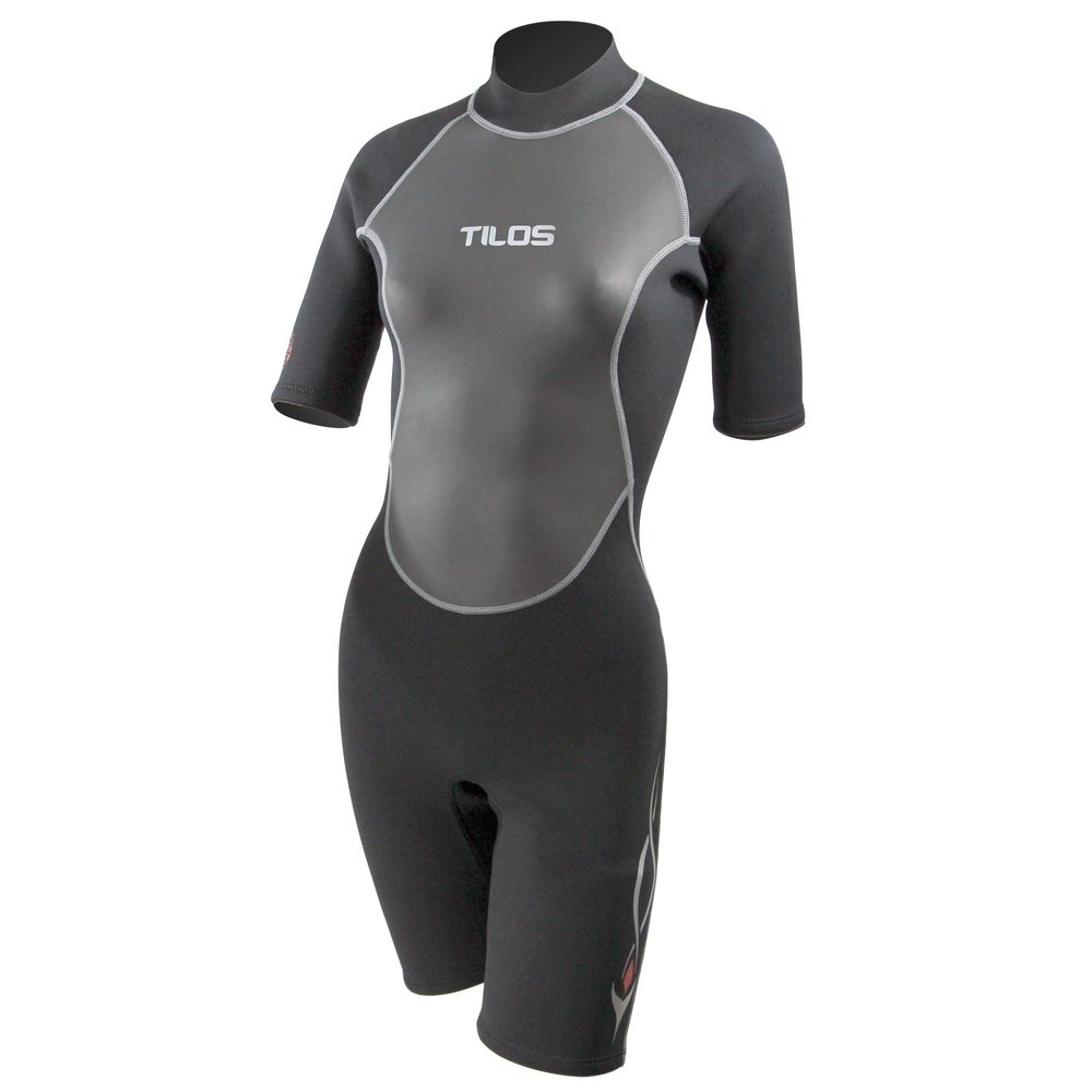 Tilos 2mm Shorty Wetsuit - Scuba Diving Suit for Men and Women, Back Zip Wetsuit Ideal for Free Diving, Snorkeling, Surfing, and Diving, Made in Thailand (Womens Standard, Medium)
