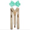Armoniia Tan Suspenders & Bow Tie Set for Baby Toddler Boy Teen Men (5. Adult (5'8" - 6'8"), Tan Suspenders, Mint Bow Tie) view 1