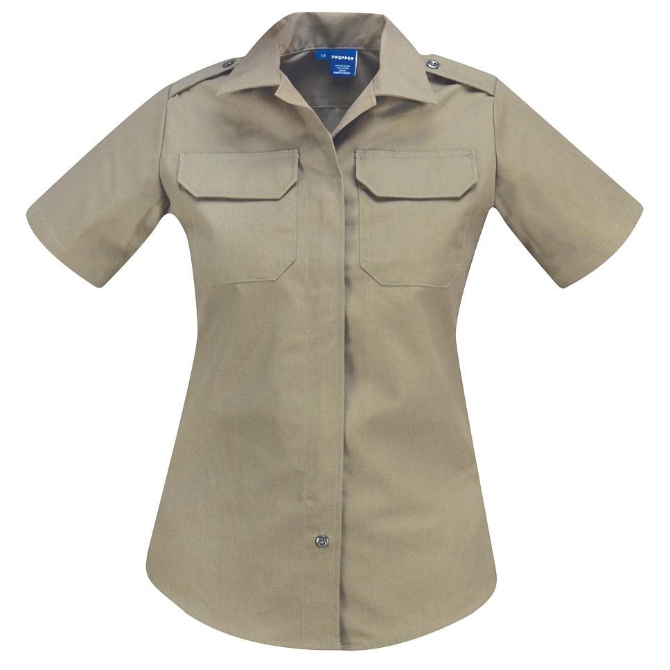 Propper Women's Short Sleeve Lds Shirt, Silver Tan, Medium
