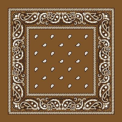 Brown Paisley Bandana - Single Piece 22x22