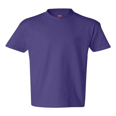 Hanes Authentic TAGLESS Boys' Cotton T-Shirt_Purple_L