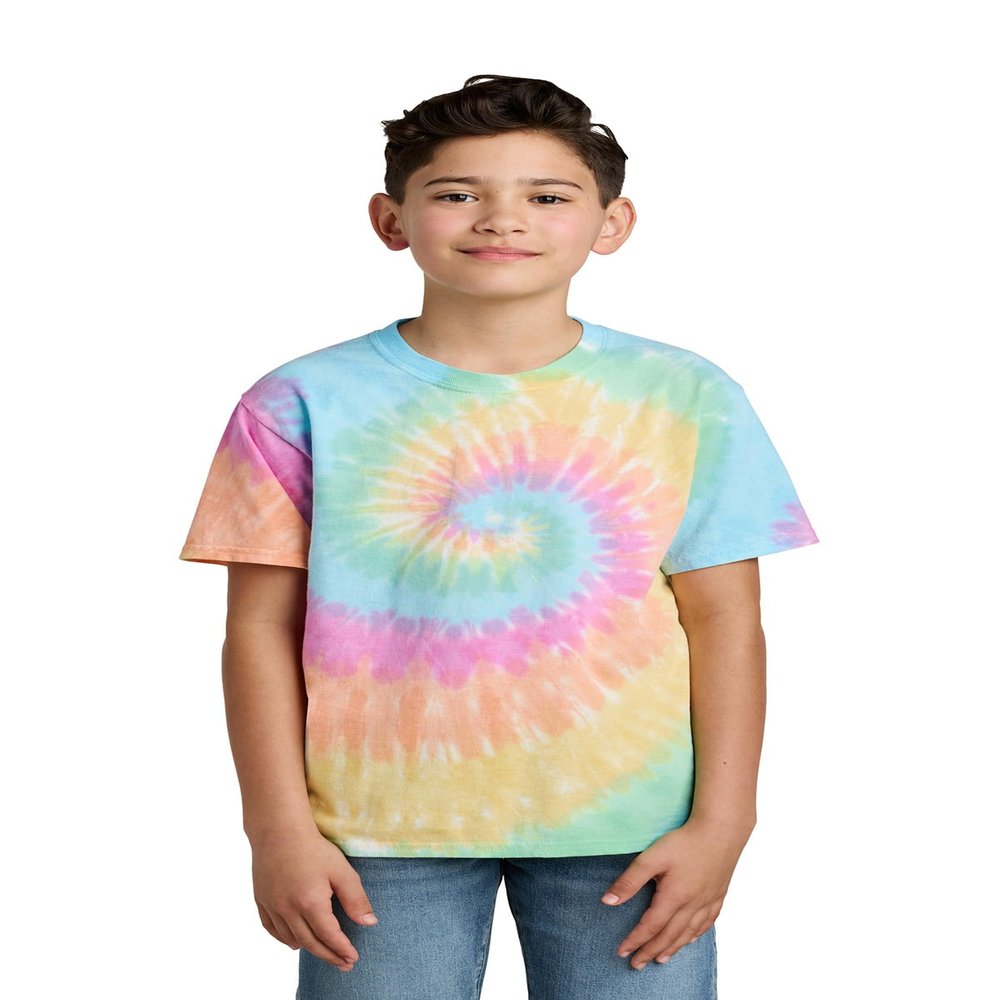 Port & Company Youth Tie-Dye Tee-PC147Y-XL-Pastel Rainbow