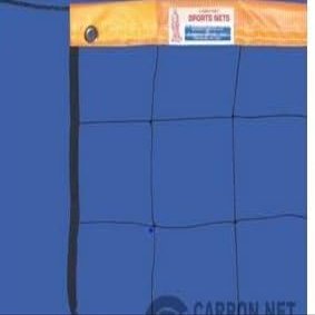 BuyBocceBalls Listing - Carron Recreational Volleyball Net with Orange Headband - 32' X 3', 21 Nylon, 3/16" Poly Rope top, Tie Cords Bottom (30381)