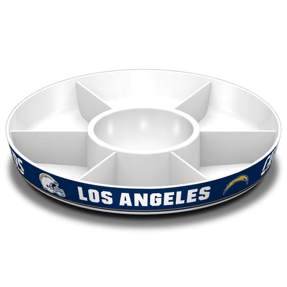 Fremont Die NFL Los Angeles Chargers Party Platter, 14.5" Diameter, 14.5" Diameter, White/Team Colors