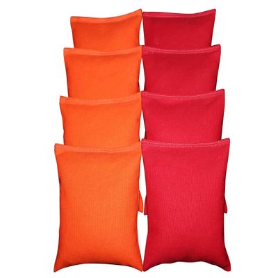 BackYardGamesUSA Set of 8 Cornhole Bags Pick Your 2 Colors! Regulation Size Handmade! (Orange/Red)