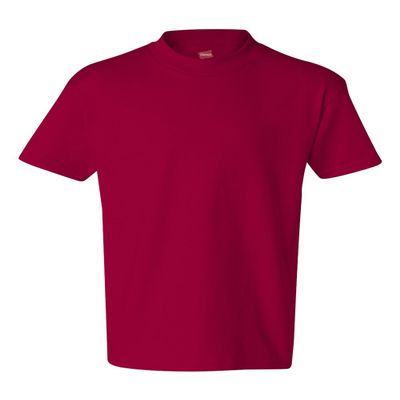 Hanes Authentic TAGLESS Boys' Cotton T-Shirt_Deep Red_XS