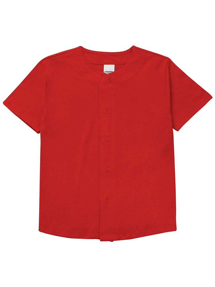 Kids Baseball Button Down Jersey (XX-Small, 5ks0X_red)