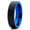 6mm Blue Tungsten Ring,Blue Wedding Ring,Tungsten Wedding Band,Tungsten Carbide Ring,Black Wedding Ring,Anniversary Ring,Tungsten Carbide view 1