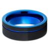 Blue Tungsten Wedding Ring,Black Tungsten Wedding Band,Anniversary Ring,8mm Wedding Ring,Tungsten Carbide Ring,Anniversary Ring,Engagement Ring,Comfort Fit view 2