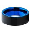Blue Tungsten Wedding Ring,Blue Tungsten Ring,Black Tungsten,Men & Women,Black Tungsten Band view 2