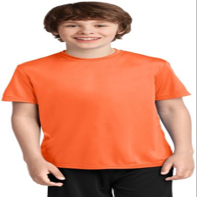 Port & Company Youth Performance Tee | UPF 50 Athletic Workout Clothing for Spring & Summer | PC380Y, Neon Orange, Large