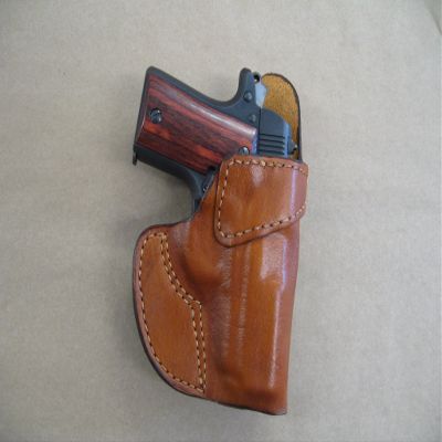 Rock Island Baby Rock 380 Leather Clip On OWB Belt Conceal Holster CCW - TAN RH