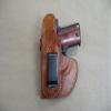 Rock Island Baby Rock 380 Leather Clip On OWB Belt Conceal Holster CCW - TAN RH view 2