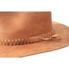 B&S Premium Leather Fedora - Wide Brim Hat Leather - Water Resistant - Tan (Size 60) view 4