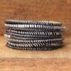 10 Black and White Recycled Flip Flop Bracelets Hand Made in Africa view 2