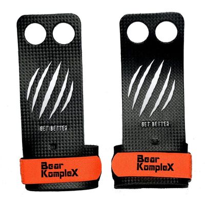 Bear KompleX - Cross Training Grips, Pull Up Hand Protection for Men and Women, Gymnastics and Weightlifting Carbon Fiber Wrist Wraps, Premium Workout Equipment for Gymnastic Bars & Training - 2 Hole