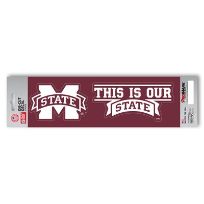 FANMATS 61418 Mississippi State Bulldogs 2 Piece Team Slogan Decal Sticker Set