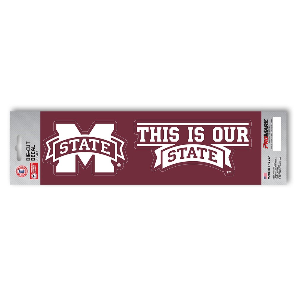 FANMATS 61418 Mississippi State Bulldogs 2 Piece Team Slogan Decal Sticker Set
