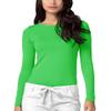 Adar Underscrubs for Women - Long Sleeve Underscrub Comfort Tee - 2900 - Neon Lime Green - XL view 1