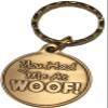 You Had Me At Woof Dog Pet Heart Bronze Keychain Paw Print Design view 1