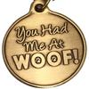 You Had Me At Woof Dog Pet Heart Bronze Keychain Paw Print Design view 3
