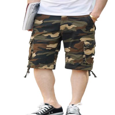 CANASOUR Outdoor Men's Twill-Cargo Shorts (32, Khaki Camouflage)