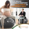 SmarterLife Exercise Ball Yoga Ball for Fitness, Balance, Stability, or Pregnancy, Gym Ball for Core Workout, Physical Therapy, Yoga Ball Chair for Office, Anti-Slip Anti-Burst (65 cm, Silver) view 4