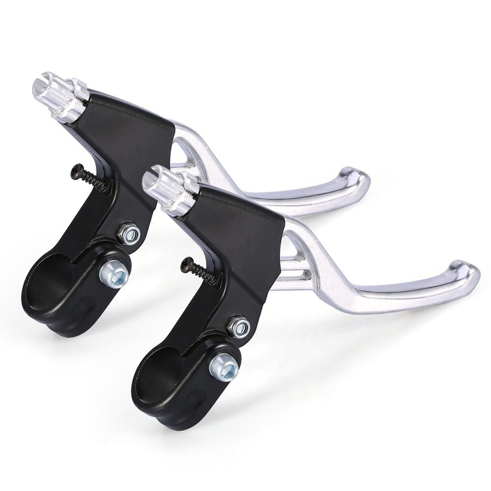 1 Pair Brake Lever,Brake Handle Mountain Road Bike V-Brake Lever Handlebar Brakes (Color : Silver)