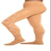 ChloeNoel Figure Skating Light Tan Footed Tights TF8830 w/ 2 Swirls Light Tan Adult Medium view 1