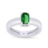 AFFY Solitaire Engagement Ring Cushion Simulated Emerald In 925W Silver-4.5 view 1