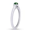 AFFY Solitaire Engagement Ring Cushion Simulated Emerald In 925W Silver-4.5 view 3