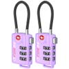 Forge TSA Approved Luggage Locks, Re-settable Combination with Alloy Body, Light Purple 2 PK, for Luggage, Suitcase, Backpack and More. view 1