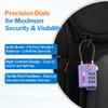 Forge TSA Approved Luggage Locks, Re-settable Combination with Alloy Body, Light Purple 2 PK, for Luggage, Suitcase, Backpack and More. view 4