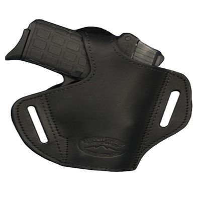 Barsony Black Leather Pancake Holster for 380 and Small 9mm 40 45 (Kimber Micro 9mm, Left)
