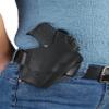 Barsony Black Leather Pancake Holster for 380 and Small 9mm 40 45 (Kimber Micro 9mm, Left) view 2