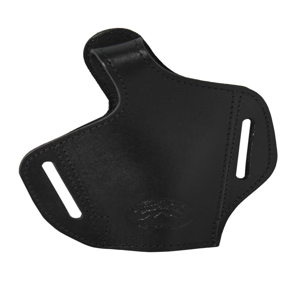 Barsony Black Leather Pancake Holster for 380 and Small 9mm 40 45 (Kimber Ultra Crimson Carry II, Right)