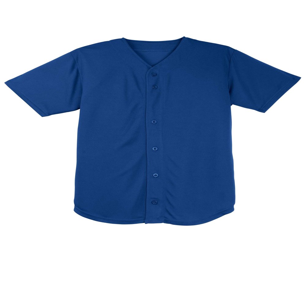 SPORT-TEK PosiCharge Tough Mesh Full-Button Jersey | Casual Baseball Shirt for Men & Women, Athletic Fit Top for Spring & Summer Fashion True Royal