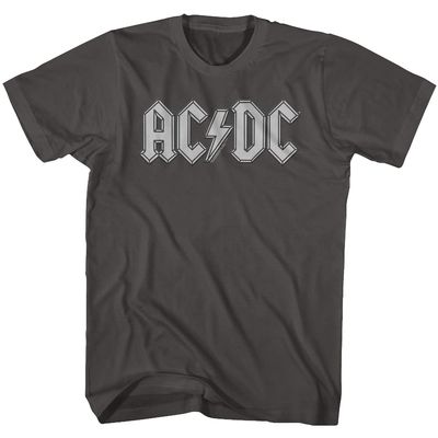 American Classics AC/DC Vintage Rock Band Music Group Grey Logo Adult T-Shirt Tee