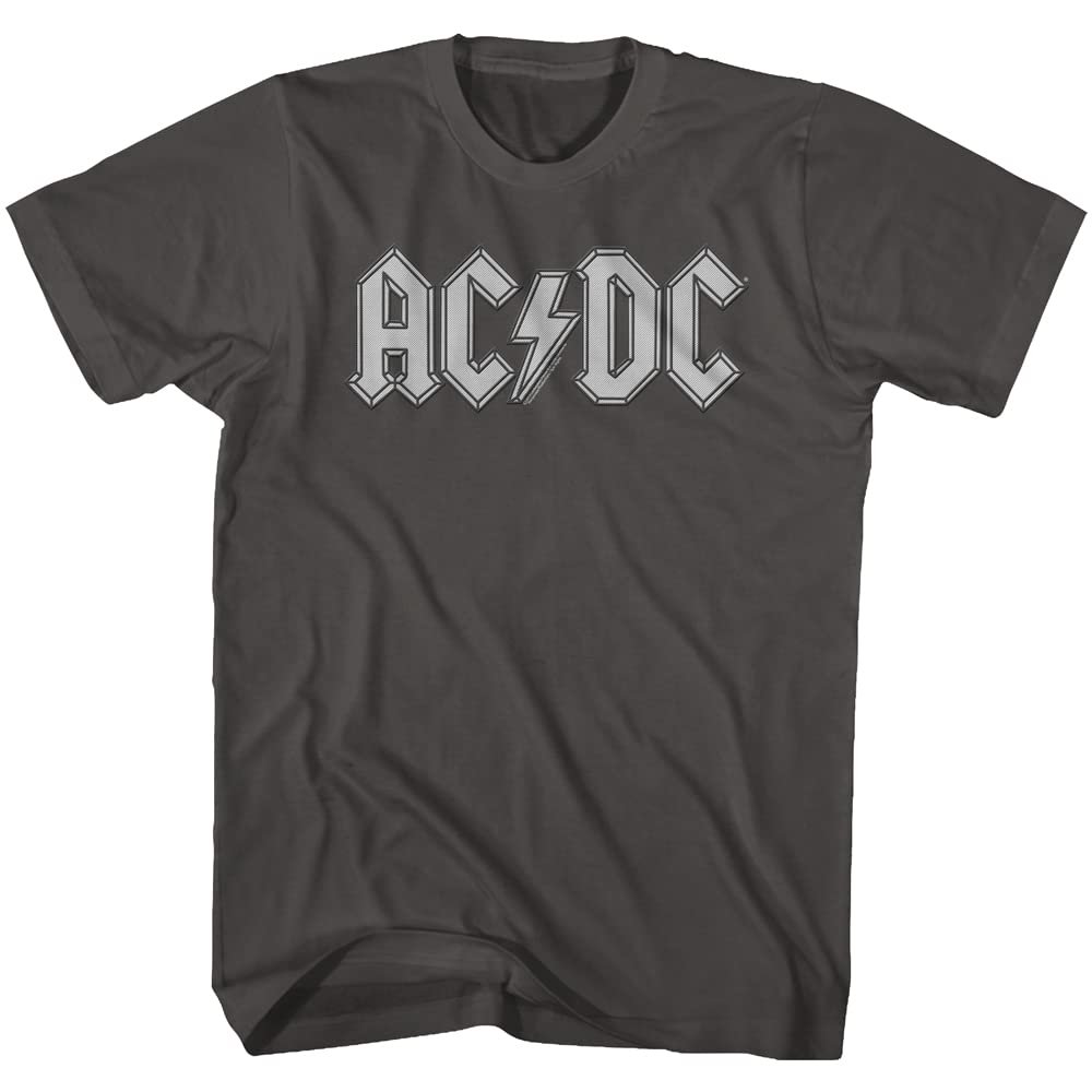 American Classics AC/DC Vintage Rock Band Music Group Grey Logo Adult T-Shirt Tee