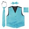 Luca Gabriel Toddler Boys' 4 Piece Formal Satin Vest Set - Turquoise - 8 view 1