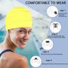 Ewanda store Colorful Pleated Nylon Cloth Swim Cap Large Swimming Cap Hot Spring Bathing Caps for Adult Men Women Long Hair(Yellow) view 4