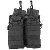 Lancer Tactical Airsoft Bungee Open Top Quad M4 Mag Pouch - Black view 3