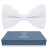 Bow Tie House Classic Pre-Tied Bow Tie Formal Solid Tuxedo (Medium, White) view 1