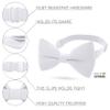 Bow Tie House Classic Pre-Tied Bow Tie Formal Solid Tuxedo (Large, White) view 2