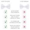 Bow Tie House Classic Pre-Tied Bow Tie Formal Solid Tuxedo (Large, White) view 3