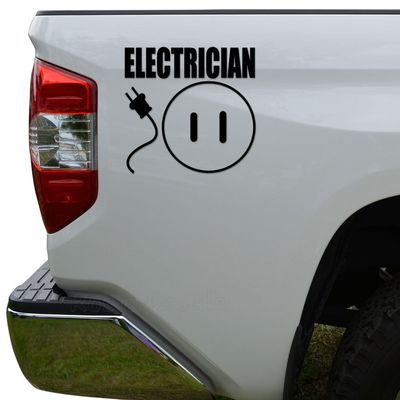 Rosie Decals Electrician Electric Outlet Die Cut Vinyl Decal Sticker For Car Truck Motorcycle Window Bumper Wall Decor Size- [20 inch/50 cm] Wide Color- Gloss Black