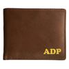 123 Cheap Checks Personalized Leather RFID Blocking Toffee Bifold Slim Men's Wallet view 1