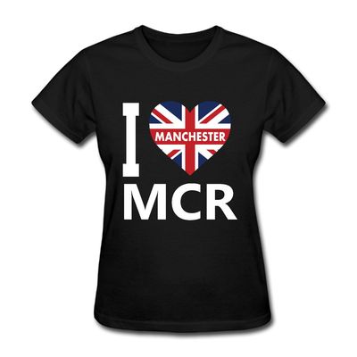I Love MCR Manchester T Shirt Design for Women