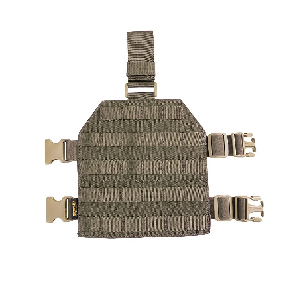 EXCELLENT ELITE SPANKER Tactical MOLLE Drop Leg Platform Universal Drop Leg Panel with Adjustable Belt & Thigh Straps (Ranger Green)